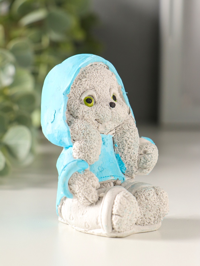 Фигурка гипс «Кролик в худи», 7×5×4 см, серый