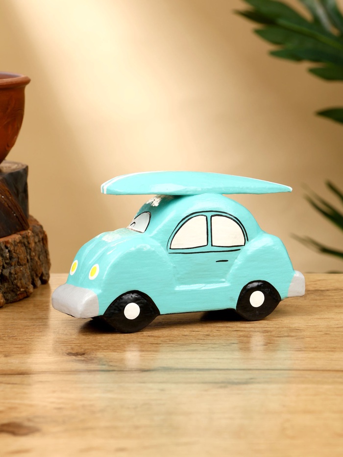 Сувенир «Машинка с серфом», 13×5×7 см, дерево, бирюзовый