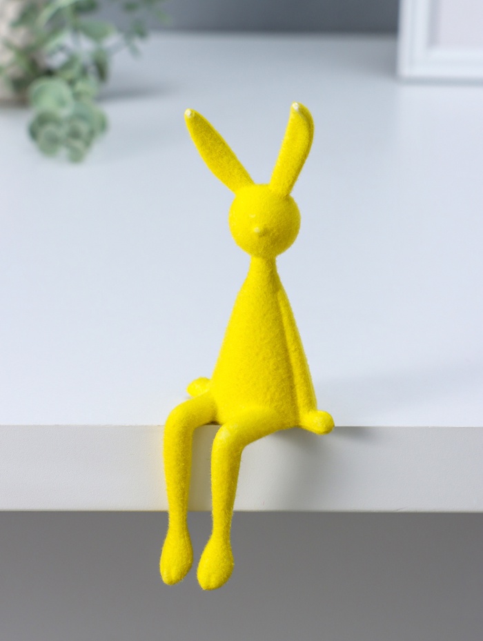 Фигурка настольная «Зайчик», жёлтый, на полку, 5×5.5×15 см