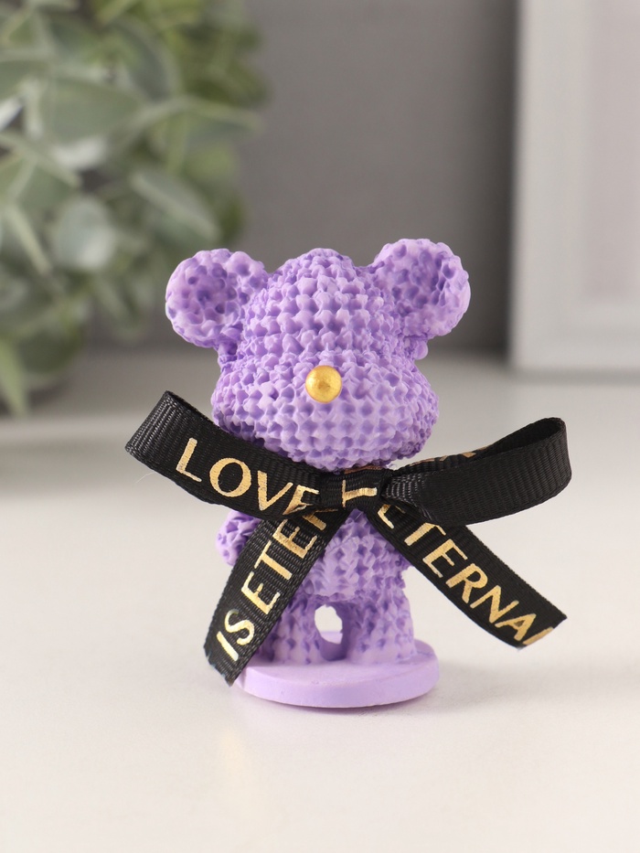 Набор фигурок полистоун «Вязаный мишка с золотым носиком», 4 шт., 3×4.2×6.3 см