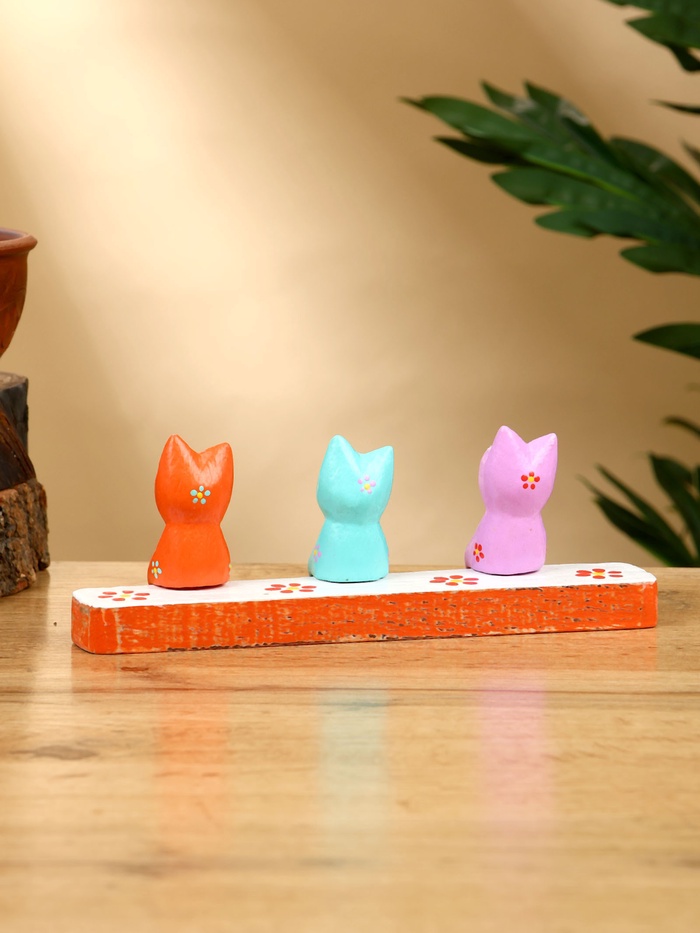 Сувенир «Котики на скамейке», 18×4×7 см, дерево