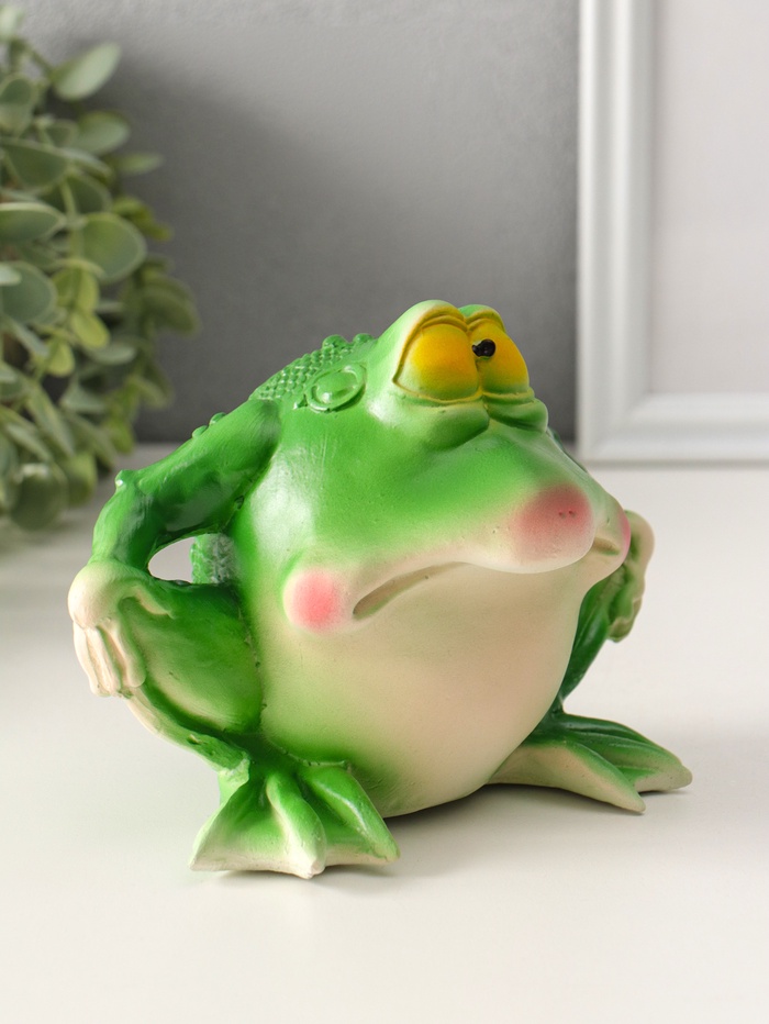 Копилка для денег «Лягушка», гипс, 11.5×17×12 см