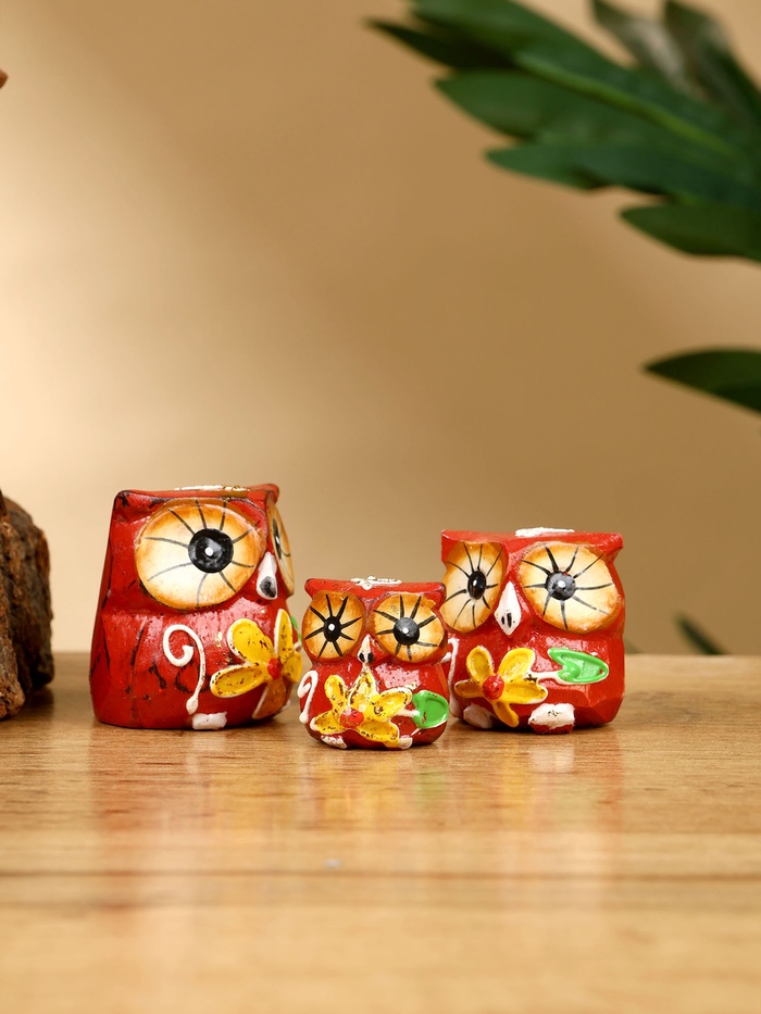 Набор сувенирный «Совята», h=4 см, h=3 см, h=2 см, дерево, коричневый