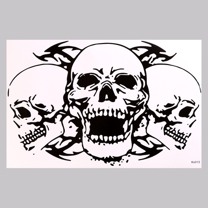 Интерьерная наклейка 3Д TAKE IT EASY «Черепа», 57×40 см