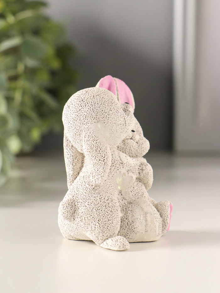 Фигурка гипс «Кролики обнимаются», 7×5×4.5 см, серая