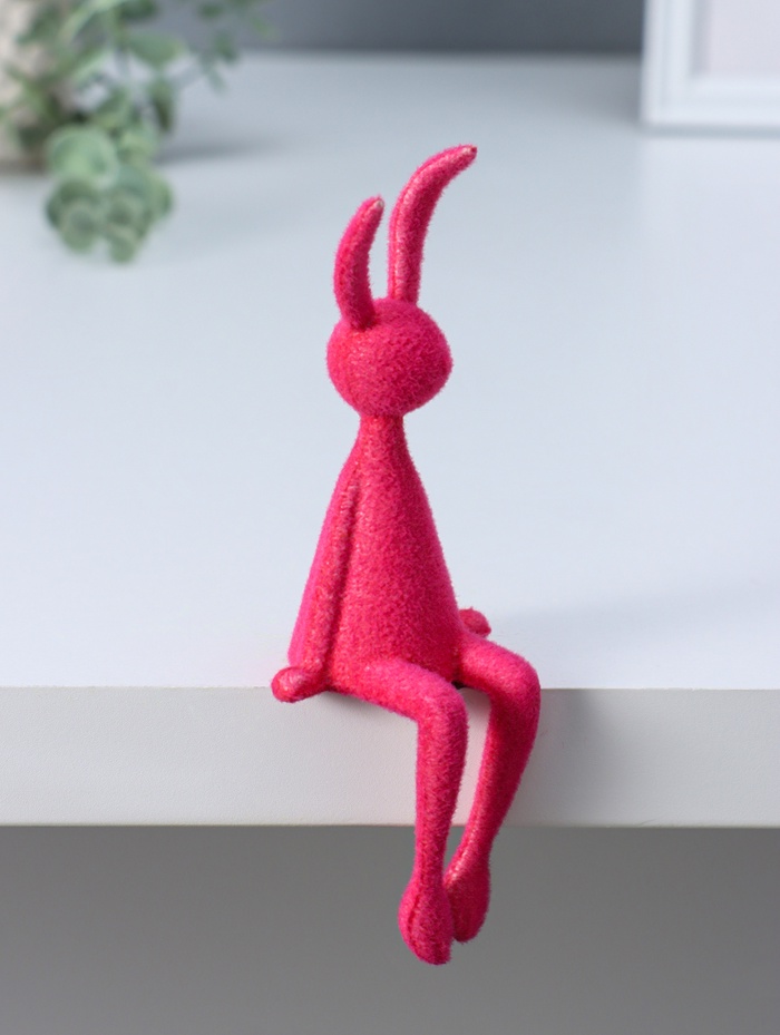 Фигурка настольная «Зайчик», ярко-розовый, на полку, 5×5.5×15 см