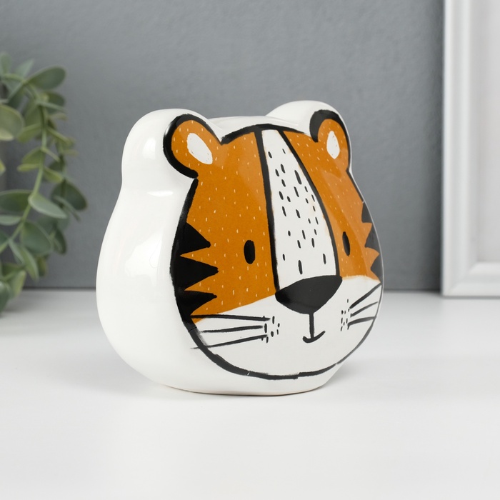 Копилка для денег «Милый тигрёнок», керамика, 8.8×13×11.8 см
