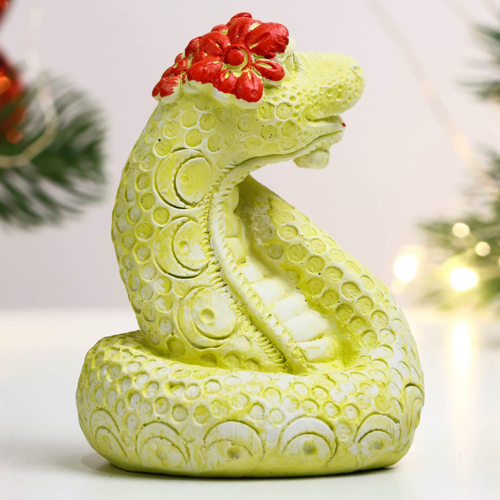 Фигурка гипс «Змея Галатея», лимонная, 7×5 см