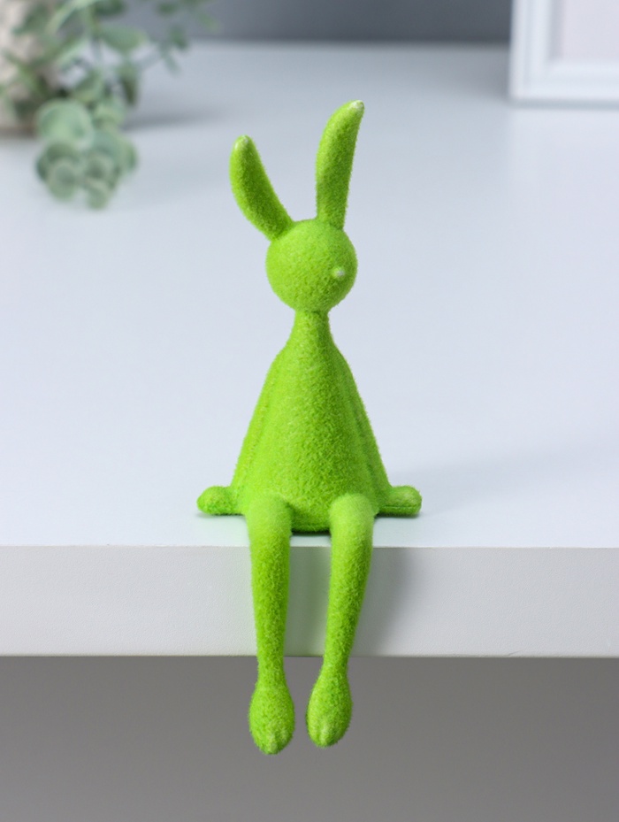 Фигурка настольная «Зайчик», на полку, зелёный, 5×5.5×15 см