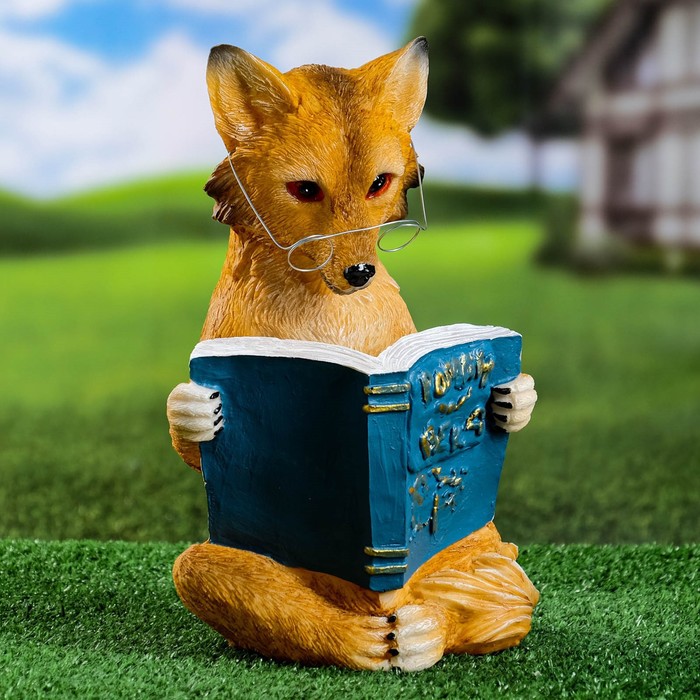 Фигура гипс «Лиса с книгой», 30×19×17 см