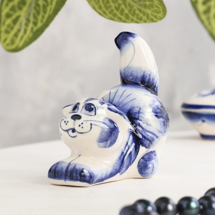 Фигурка фарфор гжель «Котик»