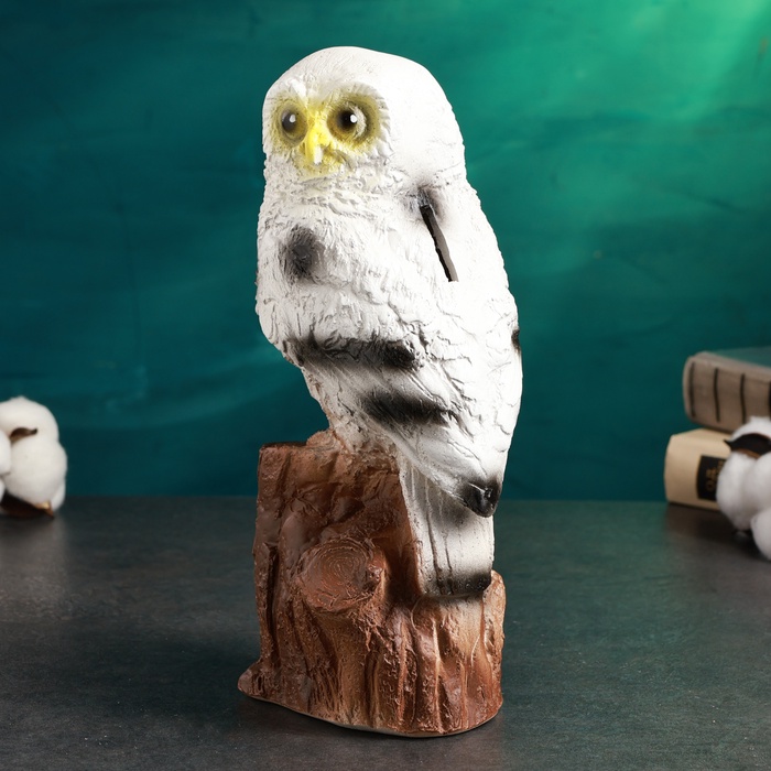 Копилка для денег «Сова полярная», гипс, 14×12×27 см