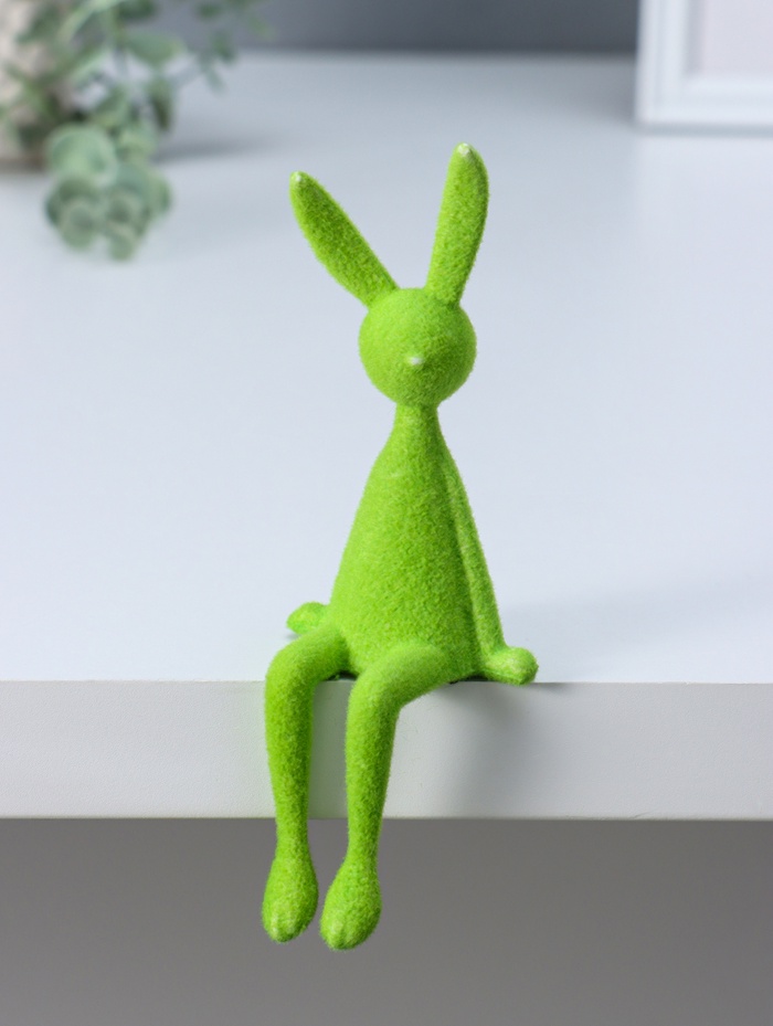 Фигурка настольная «Зайчик», на полку, зелёный, 5×5.5×15 см