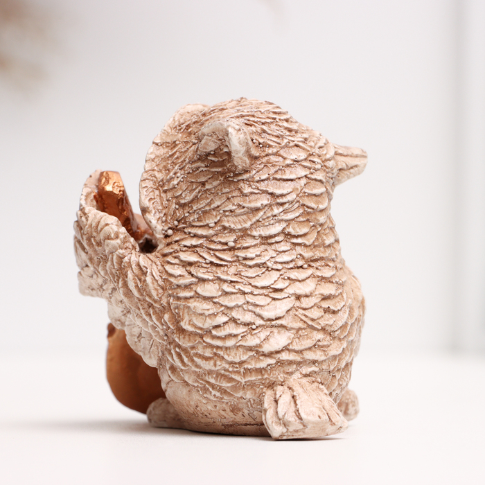 Фигура гипс «Сова-скрипач», коричневая, 8×6×6 см