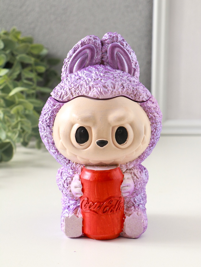 Шкатулка для украшений «Чудик с банкой» 15×8 см, сиреневый