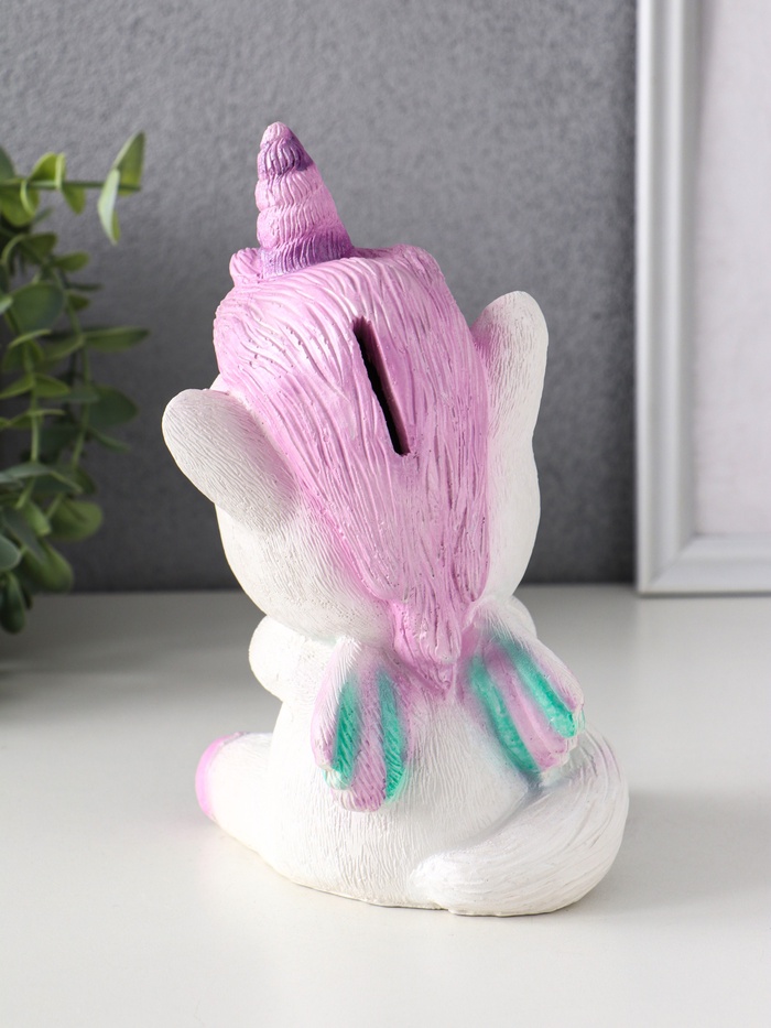 Копилка для денег «Единорожек Рони», гипс, 20×12×13 см, белый