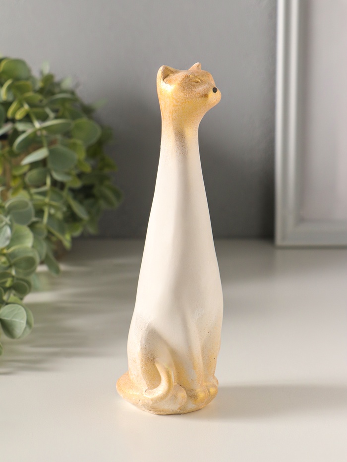 Фигурка гипс «Киска», 15×5 см, белый с росписью