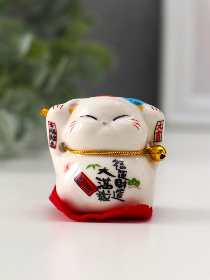 Набор фигурок керамика «Манэки-нэко - пухлые щёчки», 5 шт., 4.5×3.8×4.6 см