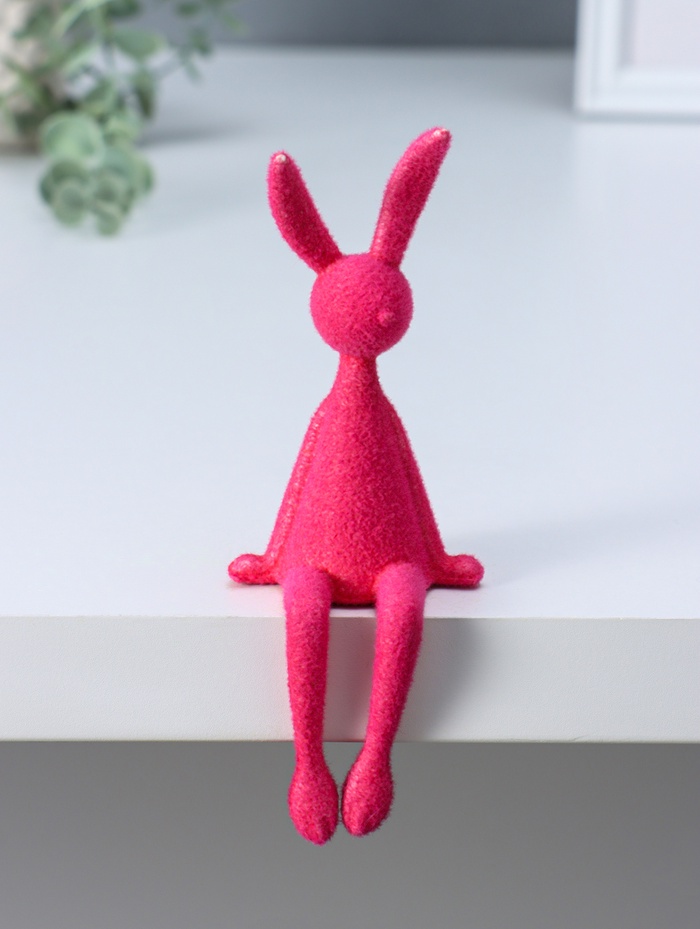 Фигурка настольная «Зайчик», ярко-розовый, на полку, 5×5.5×15 см