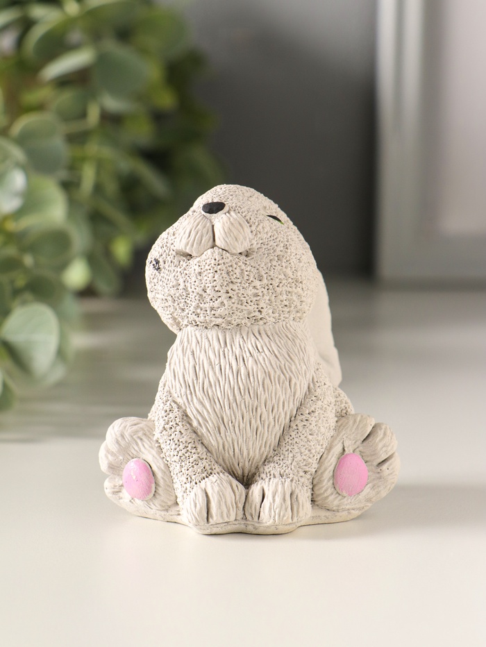 Фигурка гипс «Кролик сидит», 7×5×6.5 см, серый