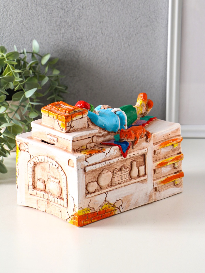 Копилка для денег «Печка», гипс, 14.5×20×12 см