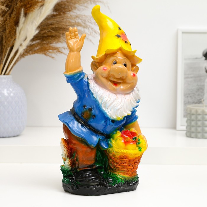 Копилка для денег «Гном с яблоками», гипс, 30×15×9 см