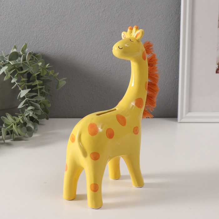 Копилка для денег «Жирафик с пушистой гривой», керамика, 5.7×13.8×20.5 см