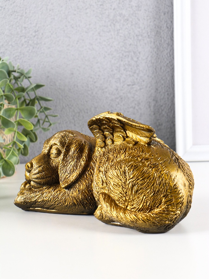 Копилка для денег «Собака ангел», гипс, 11×21×12 см, цв. бронза