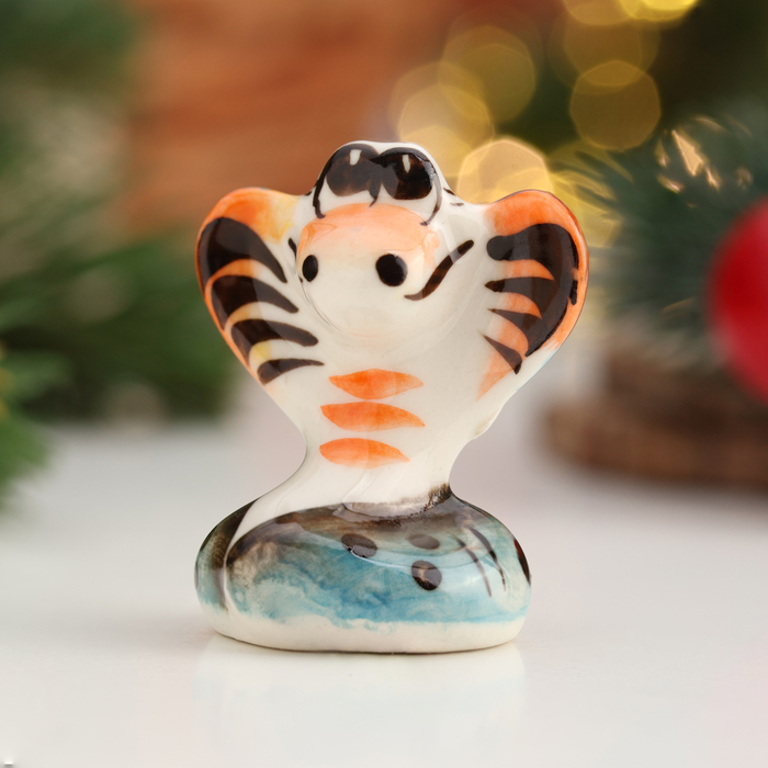 Фигурка фарфор гжель «Змей Гоша», цветная, 4 см