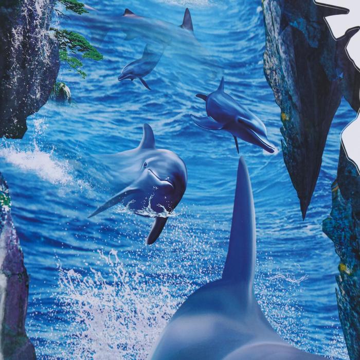 Интерьерная наклейка 3Д TAKE IT EASY «Дельфины плывут», на стену, 90×60 см, влагостойкая, ПВХ