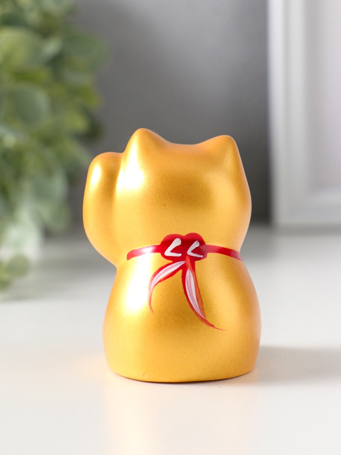 Фигурка керамика «Котик Манэки-нэко золотой», 5.3×7.3×6 см