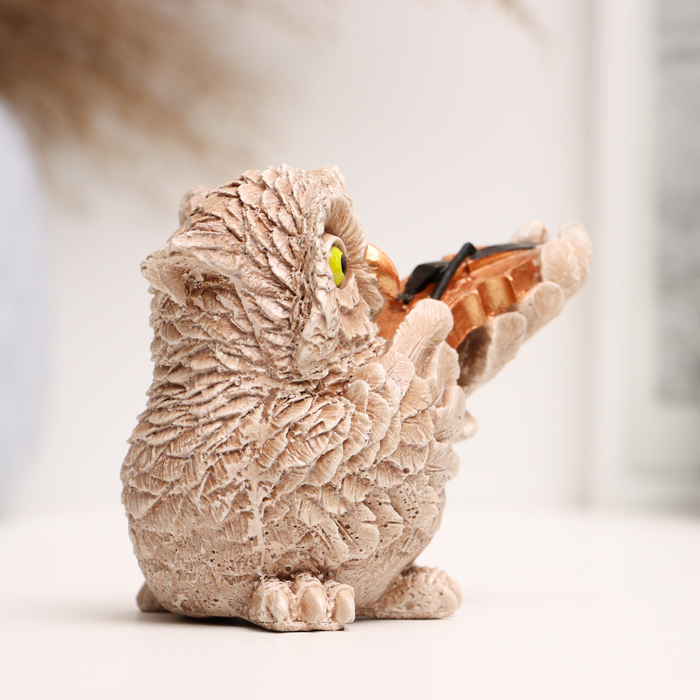 Фигурка гипс «Сова со скрипкой», коричневая, 11×8×6 см