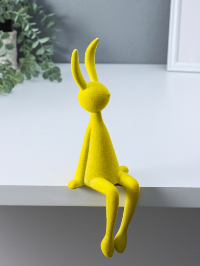 Фигурка настольная «Зайчик», жёлтый, на полку, 9×10×28 см