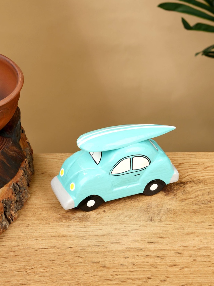 Сувенир «Машинка с серфом», 13×5×7 см, дерево, бирюзовый
