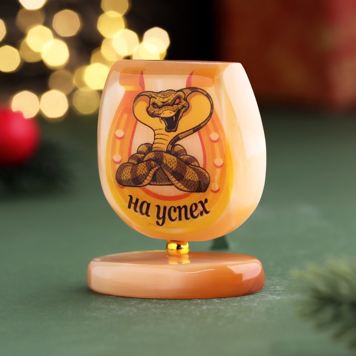 Фигурка «На успех! Кобра и подкова», селенит, 2.5×4.5×6 см