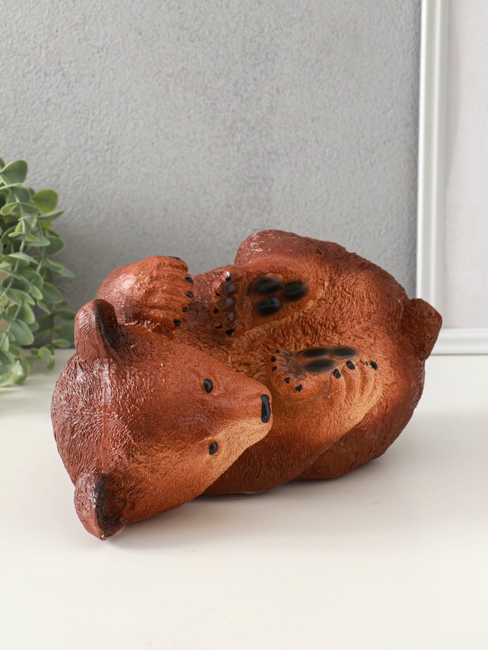 Копилка для денег «Мишка лёжа», гипс, 15×28 см, цветной