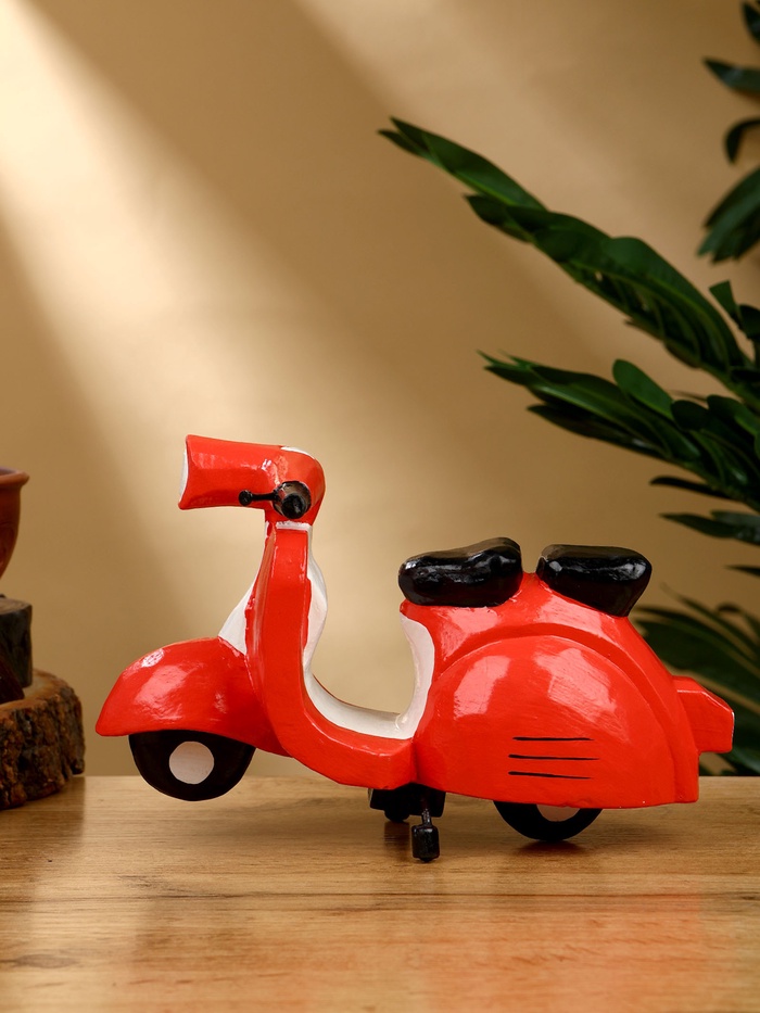 Сувенир «Мопед», 20×13×14 см, дерево, красный