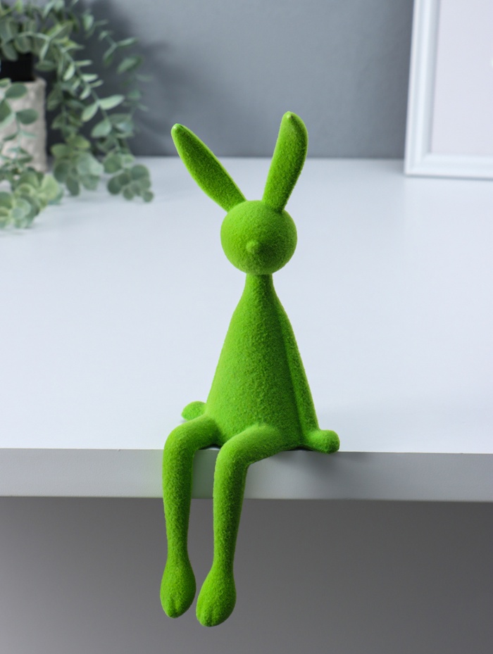 Фигура настольная «Зайчик», зелёный, на полку, 9×10×28 см