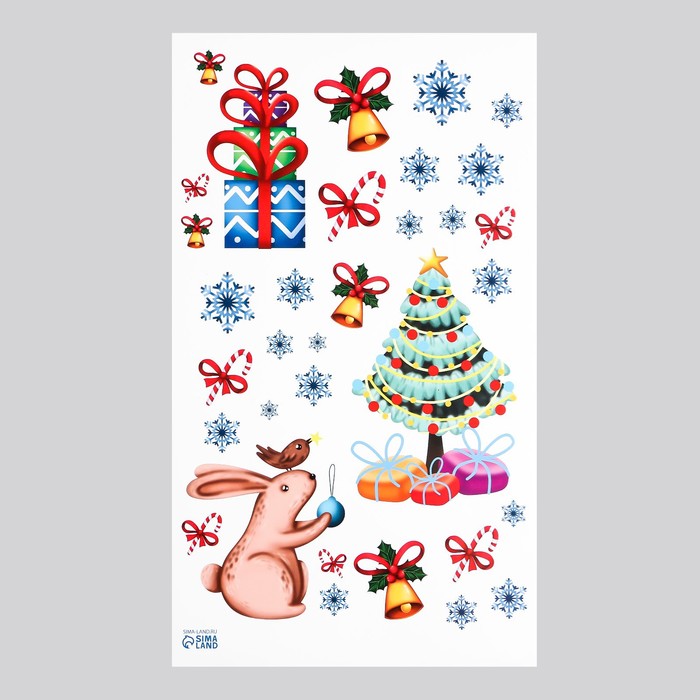 Интерьерная наклейка «Новогодний переполох», 30×50 см