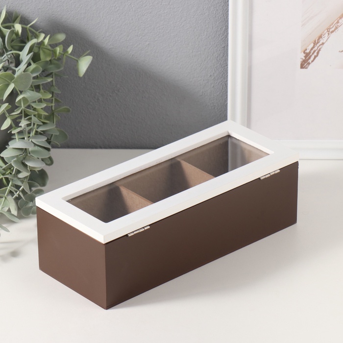 Шкатулка для украшений 3 деления «Дерево», 9.6×23.7×7 см