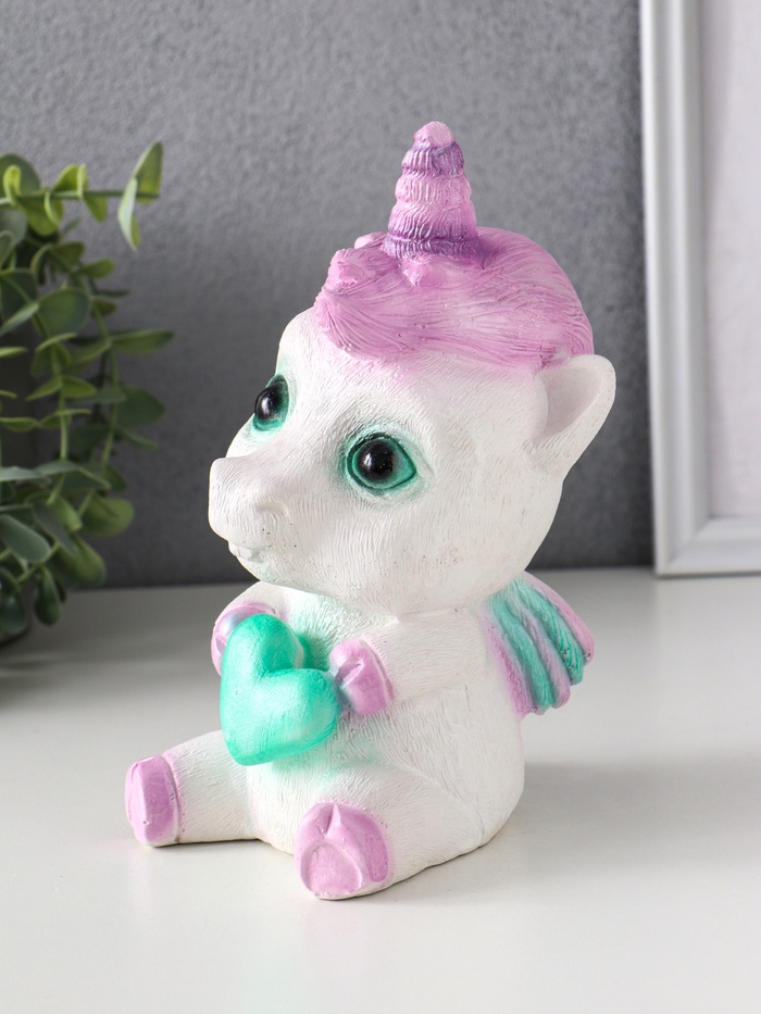 Копилка для денег «Единорожек Рони», гипс, 20×12×13 см, белый