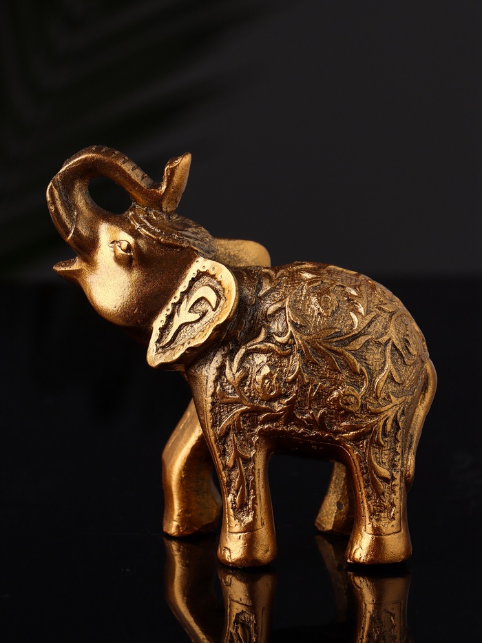 Фигурка гипс «Слон резной», 10×9.5×3 см, под бронзу