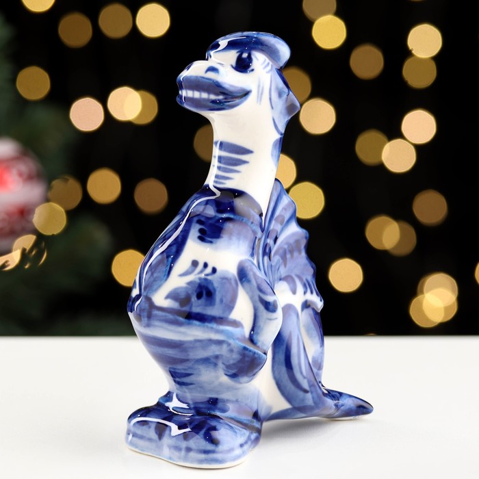 Сувенир «Дракон Фронн», гжель, фарфор, h=13 см