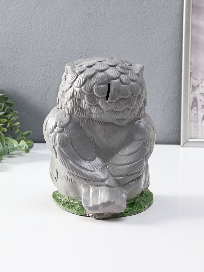 Копилка для денег «Сова», гипс, 25 см, серый