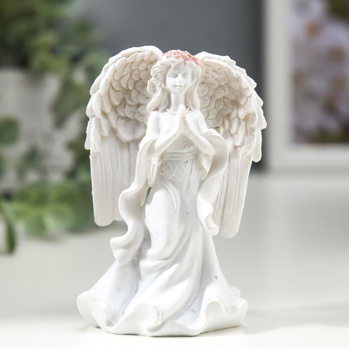 Фигурка полистоун «Ангел-девушка в розовом венке - надежда», 5×7.5×4 см, МИКС