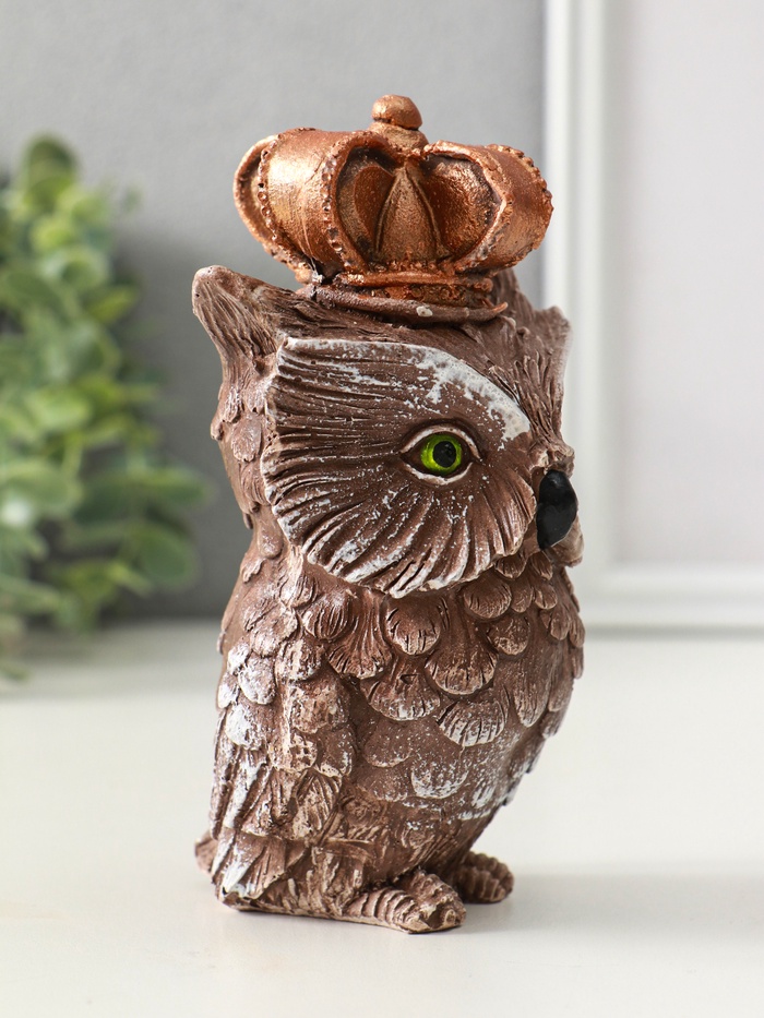 Фигурка гипс «Сова Императорская», 15×8×6 см, коричневый