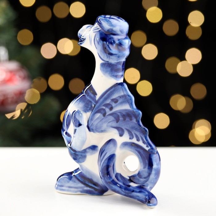 Сувенир «Дракон Фронн», гжель, фарфор, h=13 см