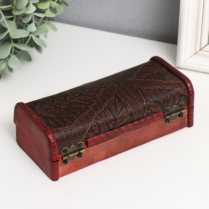 Шкатулка - купюрница «Листья», дерево, 17.6×7.5×6 см