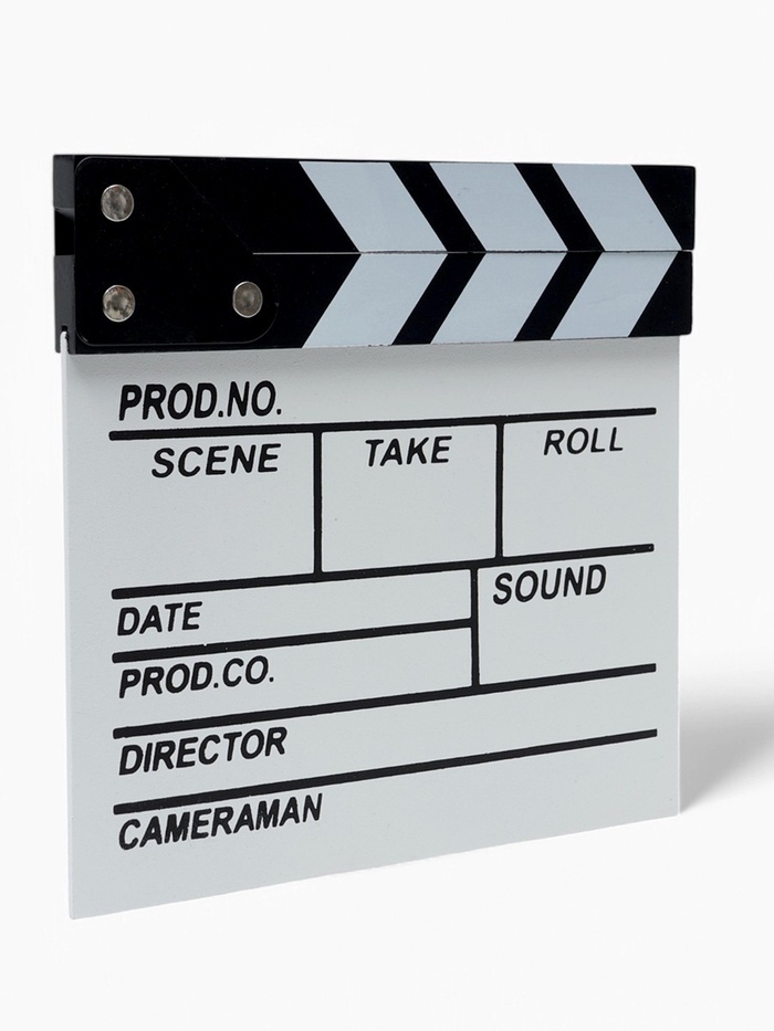 Кинохлопушка режиссёра, белая, 20×20 см