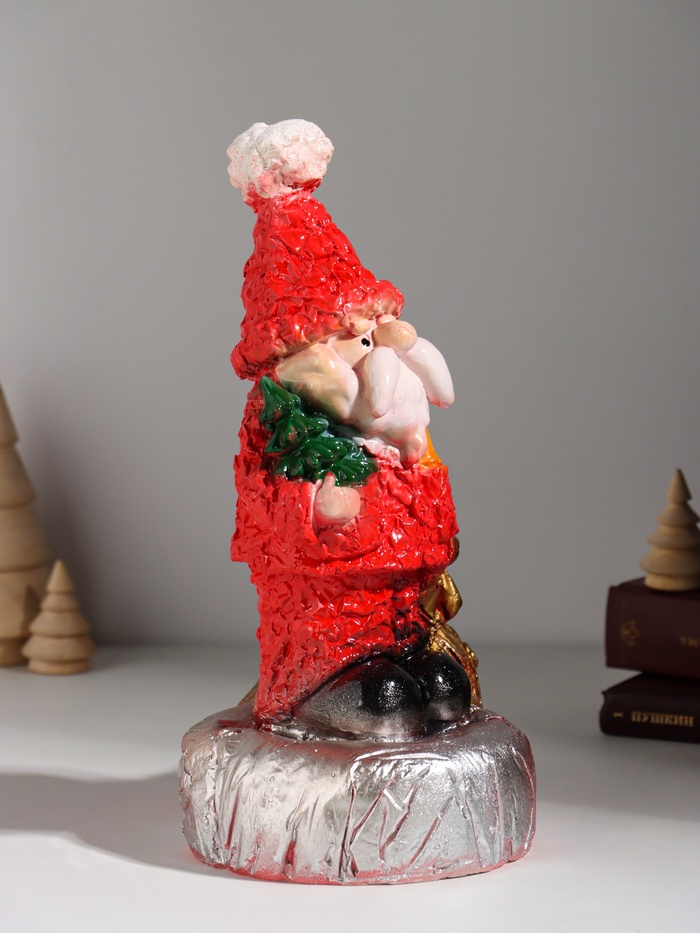 Копилка для денег «Дед Мороз с мешком», гипс, красная, 25.5 см